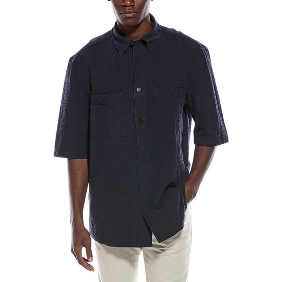 Bogner MensSeersucker Shirt Blue